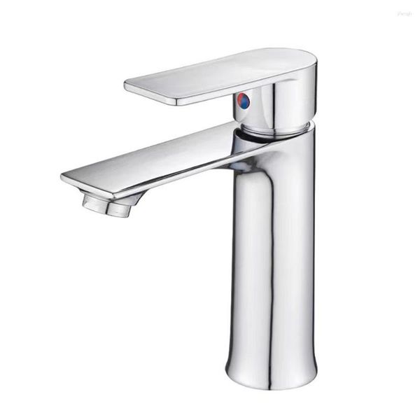 Robinets de lavabo de salle de bains Robinet durable Lavabo Moderne Argent Mitigeur Vanité Cascade Laiton Alliage Froid Et Eau