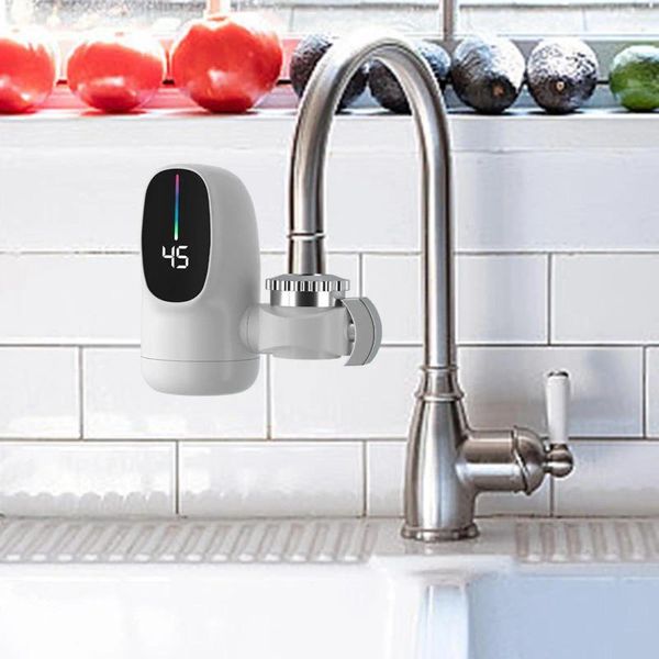 Grifos de fregadero de baño Grifo eléctrico Agua de calentamiento rápido portátil para cocina de oficina