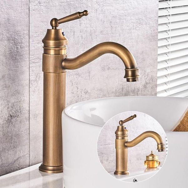 Grifos de lavabo de baño, boquilla de lujo Retro europea para grifo, lavabo de cocina y piezas de Hardware giratorias en frío