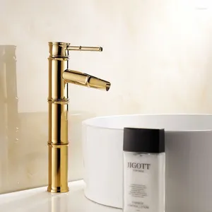 Robinets d'évier de salle de bain style européen Copper Gold Basin robinet Home Amélioration des matériaux de construction matériel de plomberie simple cuisine