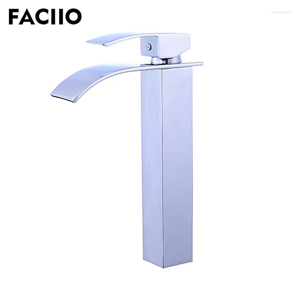 Robinets d'évier de salle de bain faciio water tap robinet cascade chromé mélangeur de bassin froid et torneira yd-1029