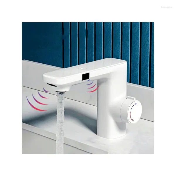 Robinets d'évier de salle de bains, capteur intelligent de lavabo, affichage numérique de la température du robinet, mélangeur de bol froid de bain
