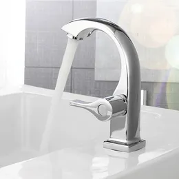 Robinets de lavabo de salle de bain robinet chromé bassin cuivre robinet à poignée monomoteur Batteur de bain froide bubbler de conception d'économie