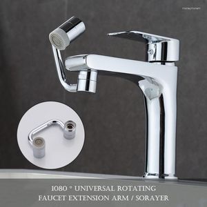 Robinets d'évier de salle de bains, connexion de robinet, bras mécanique rotatif universel à 1080 °, buse anti-éclaboussures, dispositif moussant