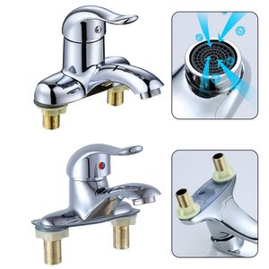 Bathroom Sink Faucets Faucet Double Hole Basin And Cold Water Mixing Switch Stainless Steel Mixer Tap 230713