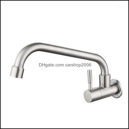 Grifos para lavabo de baño Grifos, duchas como hogar Jardín Grifo de cocina de acero inoxidable Proceso cepillado Rotación de lavabo giratorio Mezcla de agua fría