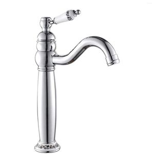 Grifos del fregadero del baño Filte Water Faucet Cocina CSS1775 Floral Single Classic en Cerámica Vintage Alto Mezclador Palanca F