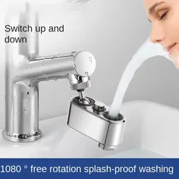 Robinets de lavabo de salle de bain extension du robinet filtrant 1080 degrés rotatif mécanique bras bulle d'eau buse aérateur cuisine