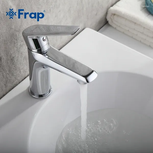 Grifos de fregadero de baño Frap cuenca del grifo del grifo de grifo, toque montado, manija de una sola manija dual accesorios para mezcladores fríos y de agua F1084