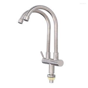 Grifos de lavabo de baño G1/2 Grifo de lavabo Universal Giratorio 304 Acero inoxidable Doble cabezal Solo grifo de agua fría