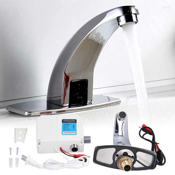 Robinets d'évier de salle de bain G1/2 capteur robinet infrarouge sans contact robinet d'eau automatique pour prise CN 220V accessoires en laiton