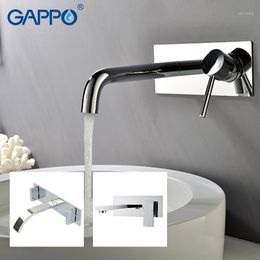 Grifos de lavabo de baño Grifo de lavabo Griferia Mezclador montado en la pared Grifo de latón Grifos de cascada cromados Mezcladores1