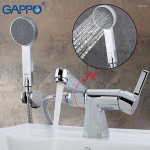 Badkamer wastafel kranen gappo badkuip kraan waterval douchekop set messing mixer single handle bassin g1204