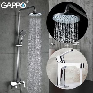 Badkamer Wastafel Kranen Gappo Badwaterval Messing Water Tap Chrome Badkuip Mixer Douche Set met Basin Kraan Torneira Do Anheiro