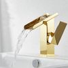 Robinets d'évier de salle de bain Gold Chrome en laiton Bascade Basin Faucet pour accessoires Bélangeur Cold Square Single Hole Kitchen Water Tap197K