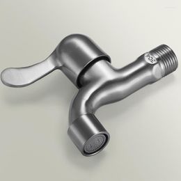 Grifos de lavabo de baño pistola gris 304 fregona de acero inoxidable grifo de piscina inodoro lavandería balcón muelle grifo frío único rosca G1/2'