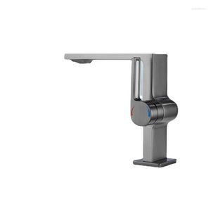 Robinets De Lavabo De Salle De Bains Suspendus Robinet Mitigeur Gris Bassin En Bronze Et Métal Froid