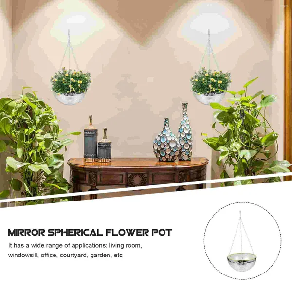 Grifos de lavabo de baño Plantador colgante Flower Disco Basket Pader Mirador de pared Medilla Ventana de soporte de plata