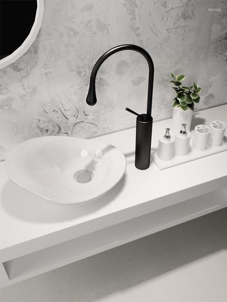 Grifos de lavabo de baño Grifo de lavabo alto Grifo de diseño MaBlack Chrome Gold Gun Metal Gris y Mezclador frío Lavabo Inodoro