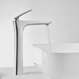 Robinets d'évier de salle de bains, robinet haut mélangeur moderne en laiton, robinets d'eau de lavabo au Design élégant, robinet de bain à Tube Torneira
