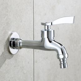 Badkamer wastafel kranen hoge kwaliteit 14 cm longht kraan messing buitentuin wasmachine tap chroom vergulde standaard g1/2 'schroefdraad bibcock