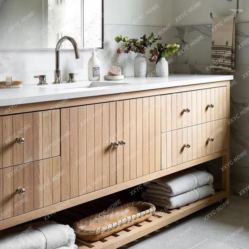 Badrumsvaskar kranar japansk stil original massivt trä skåp anpassning toalett tvättställ tvättbassäng pool