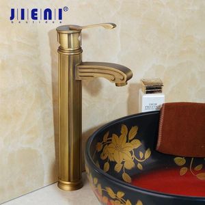 Robinets de lavabo de salle de bain Jieni bassin robinet en laiton antique avec manchette de pont vintage monot