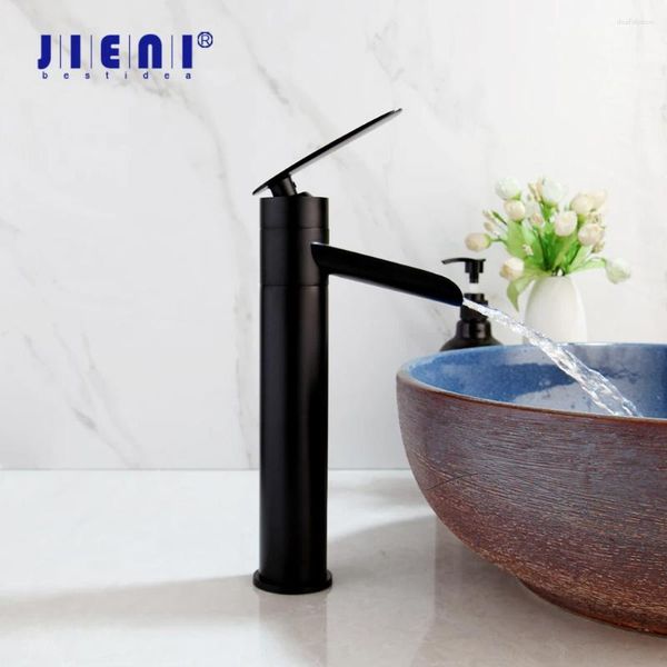 Robinets de lavabo de salle de bain jieni robinet de bassin noir mat