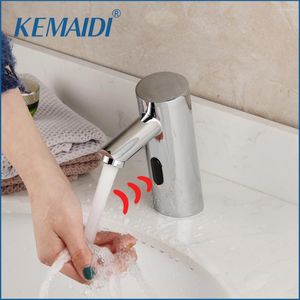 Badkamer wastafel kranen KEMAIDI bassin bassin kraan Chrome gepolijste automatische sensor koude water mixer tap touch sense