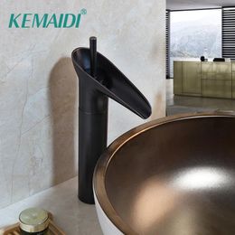 Robinets de lavabo de salle de bain kemaidi bassin noir robinet robinet à manche mono à manche de baignoire en laiton antique