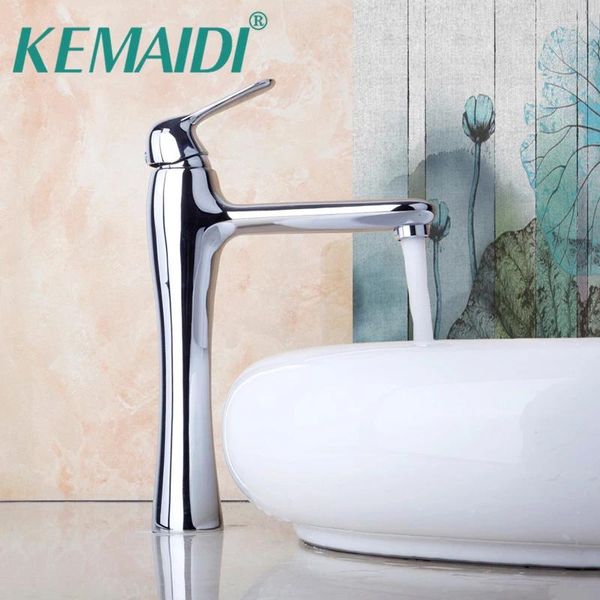 Robinets de lavabo de salle de bain Kemaidi Robinet UK Chrome Polied Basin Mixer Water Tap avec un seul levier Taps Pont monté