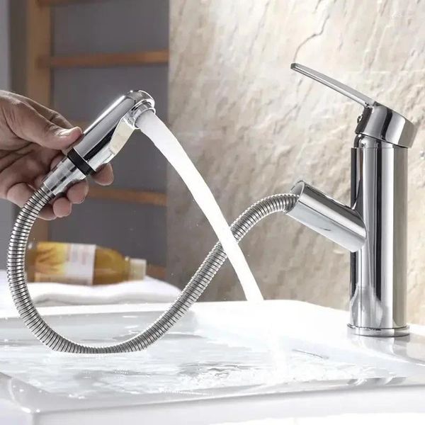 Grifos de fregadero de baño, grifo de lavabo de cocina, manija única, grifo de pulverización, accesorios de montaje en cubierta de agua fría