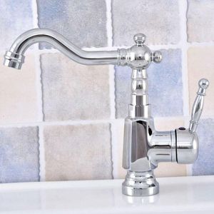 Badkamer wastafel kranen keuken kraan bekken bekken mixer kraan gepolijst chroom messing 360 swivel spout tsf635