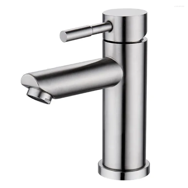 Rubinetti per lavandino del bagno Rubinetto della cucina Miscelatore per lavabo Interno Argento Maniglia singola Acciaio inossidabile Universale