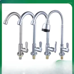 Robinets d'évier de salle de bain cuisine en acier inoxydable robinet à balle froide bassin de légumes extérieur 36 degré vertical rotatif