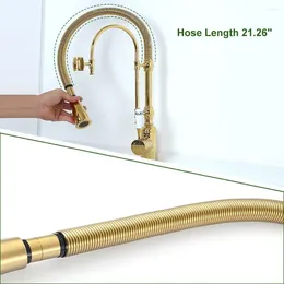 Grifos de lavabo de baño grifo de cocina kunmai con pulverizador de piloto de oro comercial High Arc Dual Mode