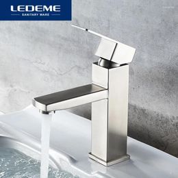 Robinets de lavabo de salle de bain robinets de bassin LeDeme Tap d'eau froide en acier inoxydable Béxeur unique L71033