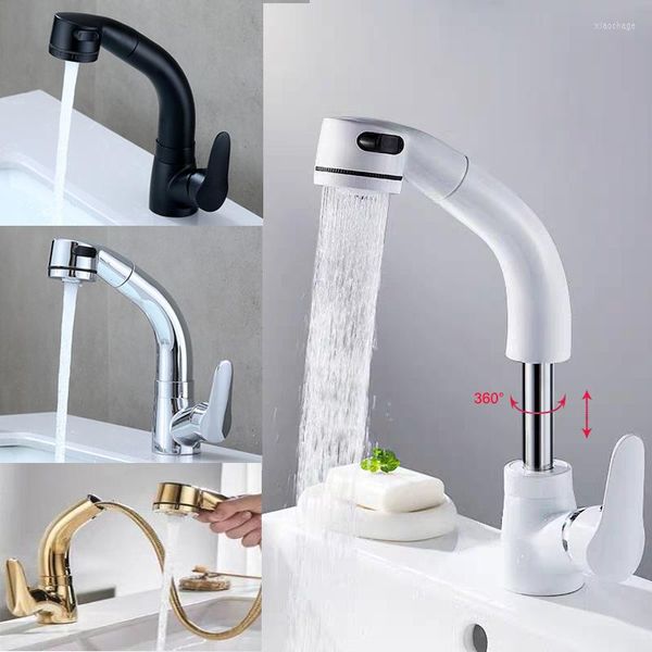 Robinets d'évier de salle de bains, mélangeur de robinet pivotant à levage, robinet d'eau de lavabo anti-éclaboussures, pomme de douche, robinetterie de plomberie pour accessoires