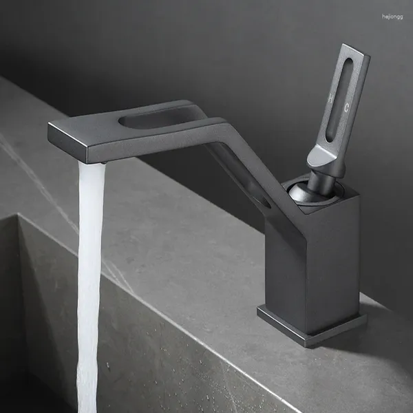 Grifos de lavabo de baño Luz de lujo Cuenca creativa Grifo de agua y frío debajo del hogar A prueba de derrames Hueco