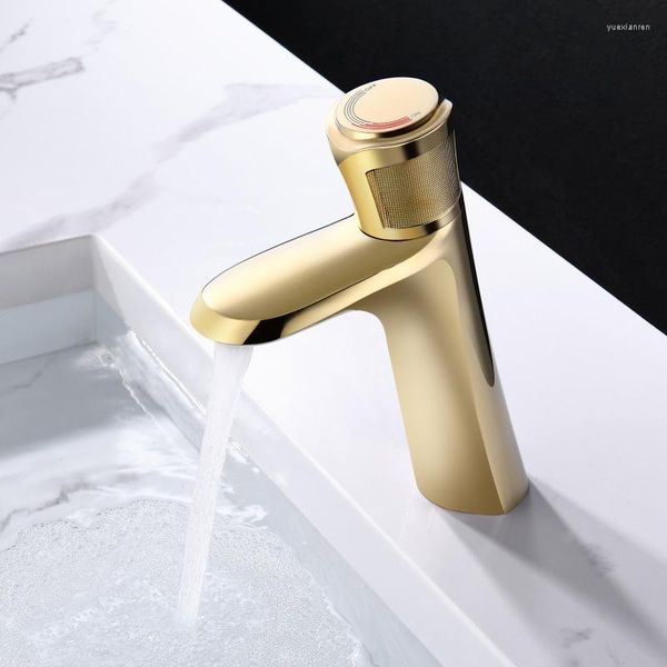 Robinets de lavabo de salle de bain robinets en laiton de luxe Basin de lavabo de cuivre de haute qualité Tap moderne conception lavabo or noir chrome
