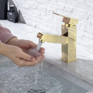 Robinets de lavabo de salle de bains Robinet de luxe en laiton doré Mitigeur de bassin eau froide Bonne qualité