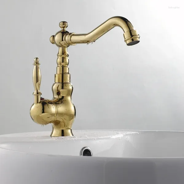 Robinets d'évier de salle de bain robinets de couleur or de luxe Basin rotatif Basin Basin Tap Kitchen Wash Wash Basin Taps