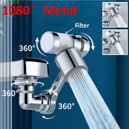 Robinets d'évier de salle de bain Copper en métal 1080 ° Ratation de robinet rotation Extender avec filtre 2 modes de baignoire de baignoire universelle de bobine de buse
