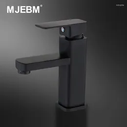 Robinets de lavabo de salle de bain mjebm robinets carrés noirs bassin à manche simple lavage de toilette pont des toilettes montées
