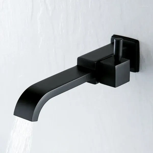 Robinets de lavabo de salle de bains Robinet de lavabo moderne uniquement Eau froide Noir Argent In-Wall Al Tap Laiton