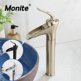 Grifos de lavabo de baño Monite Matte Black Wash Basin Mixer Faucet Montaje en cubierta Vanity Tap Cepillado Oro Agua fría