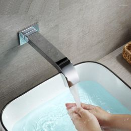 Robinets de lavabo de salle de bain MTTUZK 59 # robinet à capteur d'eau froide en laiton mural robinet à induction automatique carré Mtte noir
