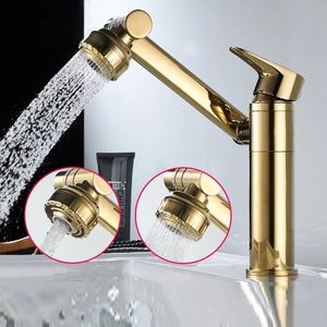 Grifos de lavabo de baño Grifo de baño multifunción Grifo de lavabo de oro Mezclador de agua fría Grúa Grifos de agua universales montados en cubierta antigua Negro Blanco 230311