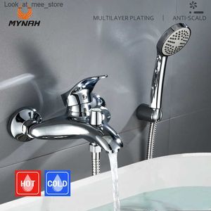 Robinets de lavabo MYNAH robinet de salle de bains au design unique, mitigeur de salle de bains, robinet de baignoire mural chromé, robinet de douche Q240301