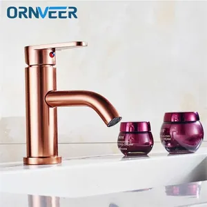 Robinets de lavabo de salle de bain Ornveer Arrivée Space de style moderne Aluminium Silver Basin Robinet simple Manqueur à froid et à eau Mixer